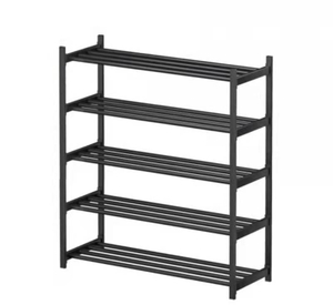 Helpful Shoe Shelves for Home storage Easy To Assemble Black Shoe Rack